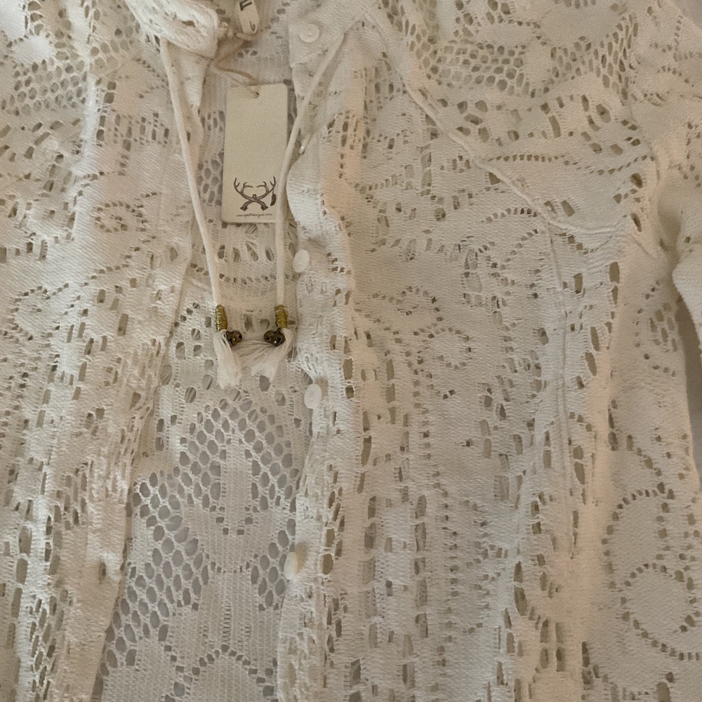 Spell Fringe FLEETWOOD Blouse, XS/Small, Ivory - Picture 7 of 7
